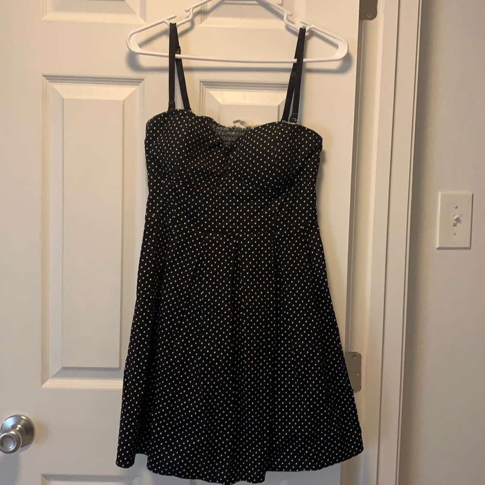 Black polka dot summer dress